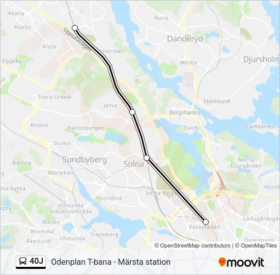 40J Bus Line Map