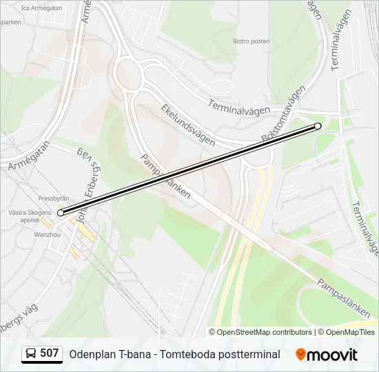 507 Bus Line Map