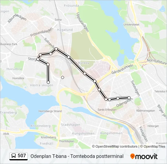 507 Bus Line Map