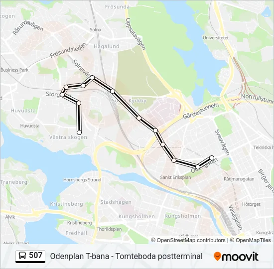 507 Bus Line Map