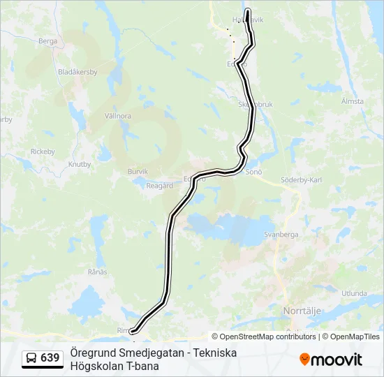 639 Bus Line Map
