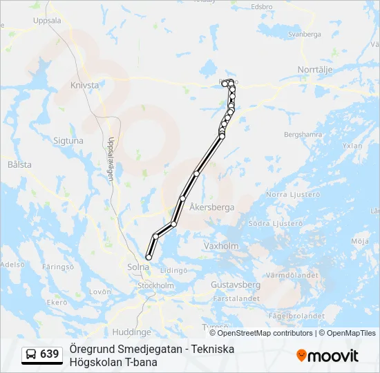639 Bus Line Map