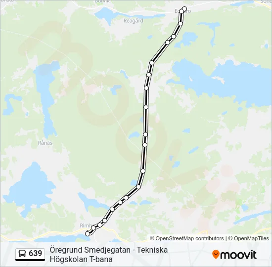 639 Bus Line Map