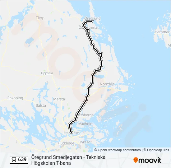 639 Bus Line Map