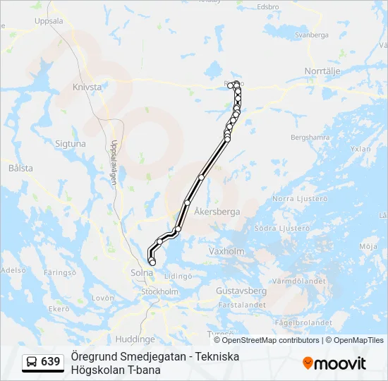 639 Bus Line Map