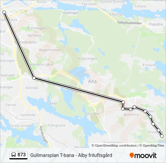 873 Bus Line Map