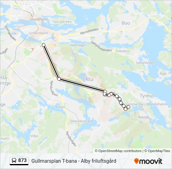 873 Bus Line Map