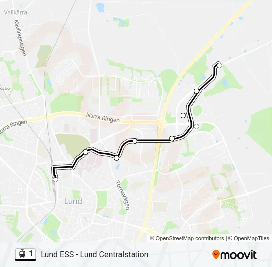 1 Light Rail Line Map