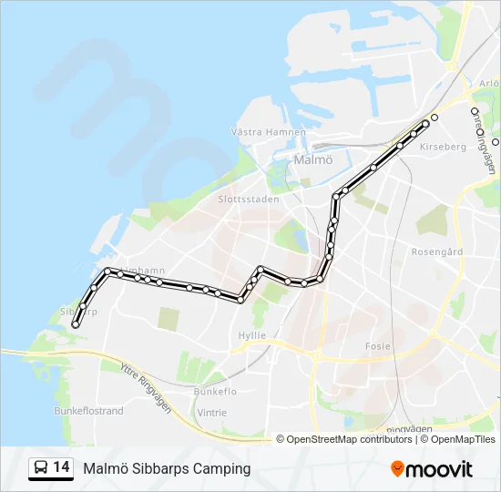 14 Bus Line Map
