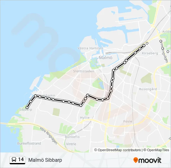 14 Bus Line Map