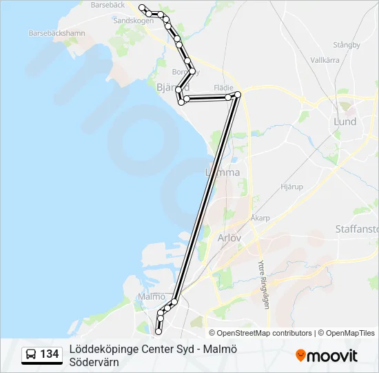 134 Bus Line Map