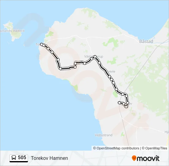 505 Bus Line Map