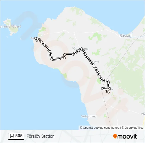 505 Bus Line Map