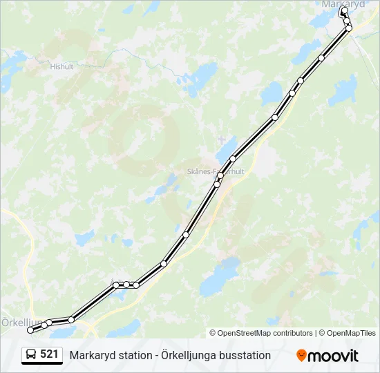 521 Bus Line Map