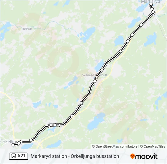 521 Bus Line Map