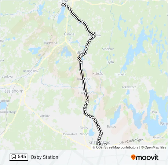 545 Bus Line Map