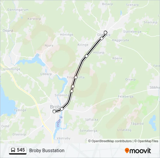 545 Bus Line Map