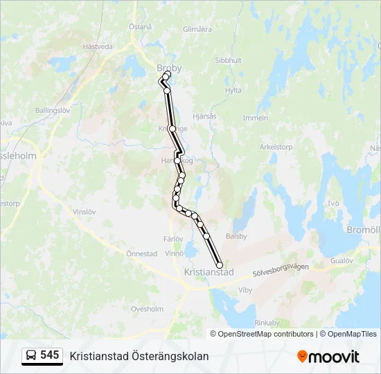 545 Bus Line Map