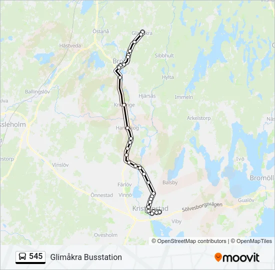 545 Bus Line Map