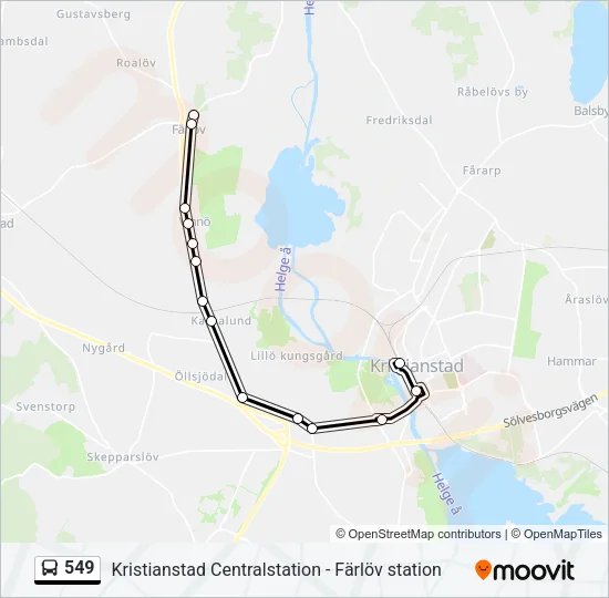 549 Bus Line Map
