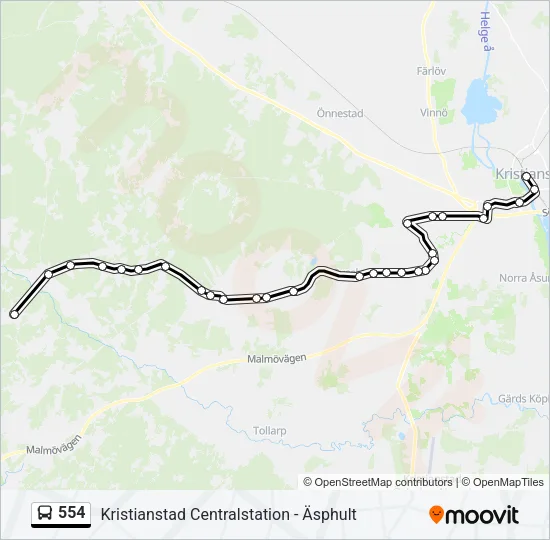 554 Bus Line Map
