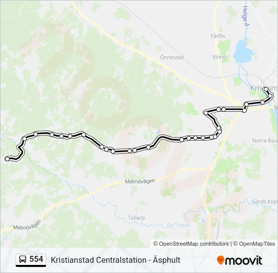 554 Bus Line Map