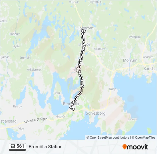 561 Bus Line Map