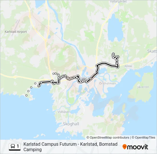 1 Bus Line Map