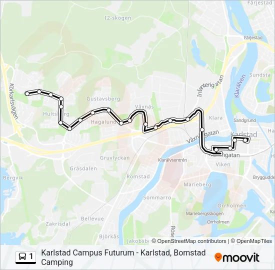 1 Bus Line Map
