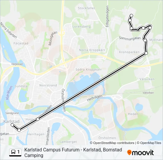 1 Bus Line Map