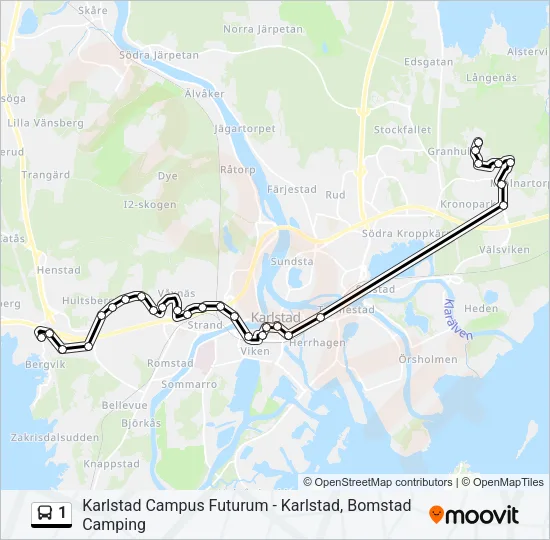1 Bus Line Map