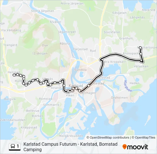 1 Bus Line Map