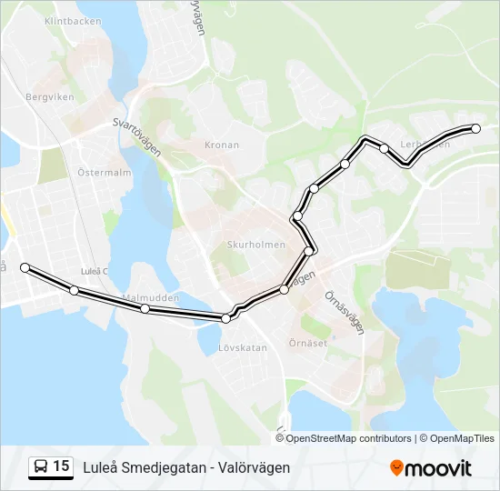 15 Bus Line Map