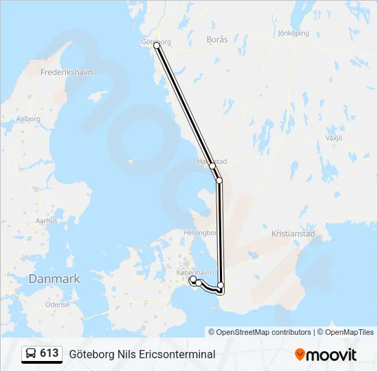 613 Bus Line Map