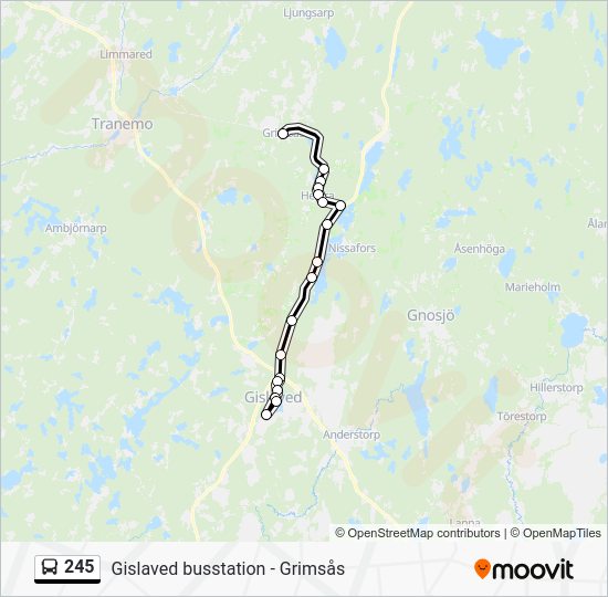 245 Route: Schedules, Stops & Maps - Gislaved Busstation (Updated)