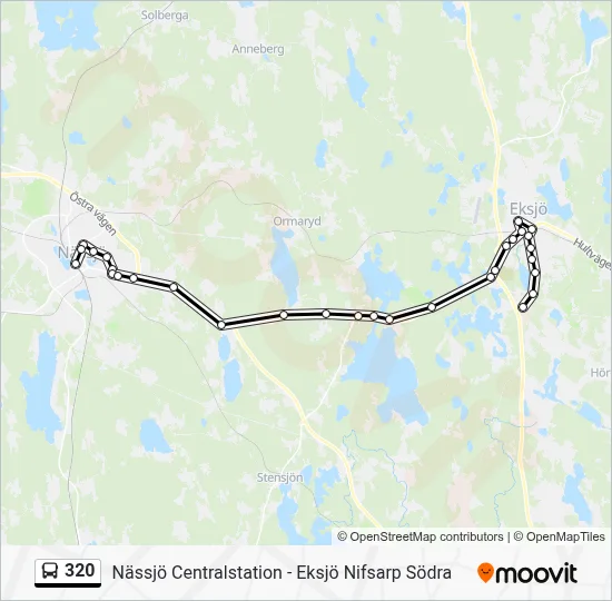 320 Route: Schedules, Stops & Maps - Eksjö Nifsarp Södra (Updated)