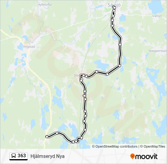 363 Route: Schedules, Stops & Maps - Hjälmseryd Nya (Updated)