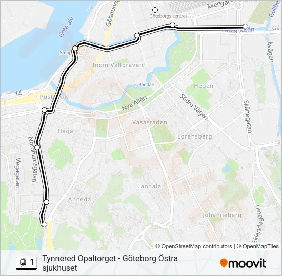 1 Light Rail Line Map