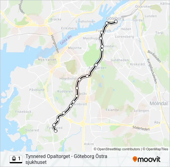 1 Light Rail Line Map