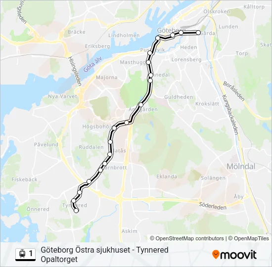 1 Light Rail Line Map