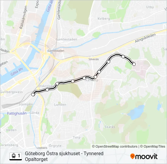1 Light Rail Line Map
