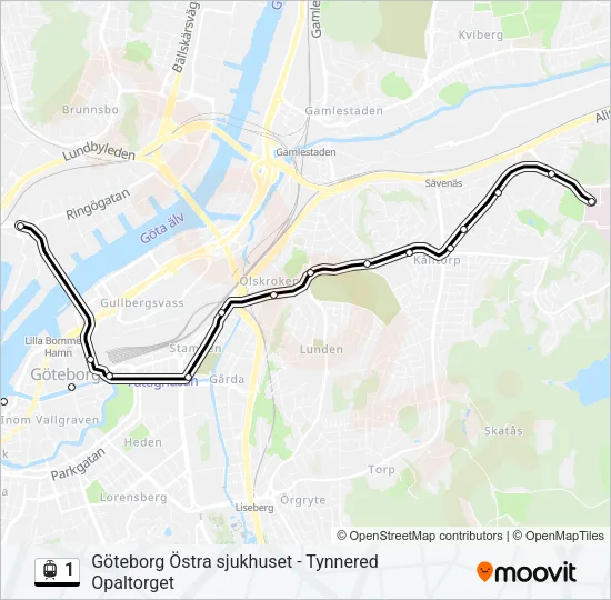 1 Light Rail Line Map