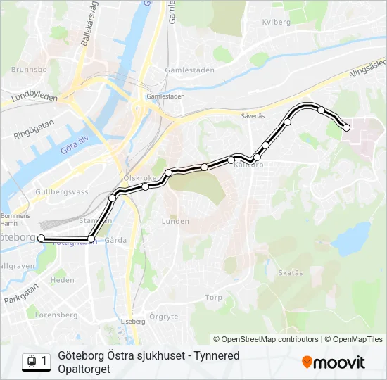 1 Light Rail Line Map