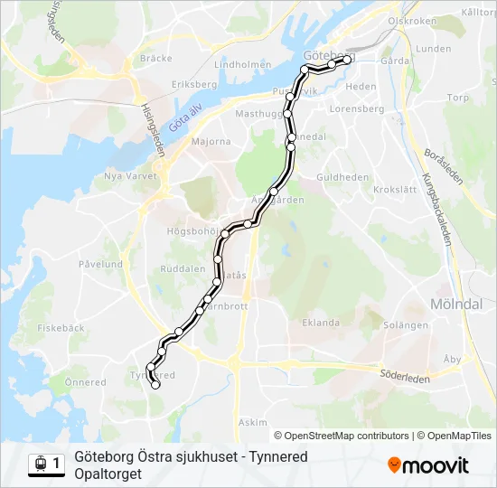1 Light Rail Line Map