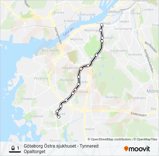 1 Light Rail Line Map