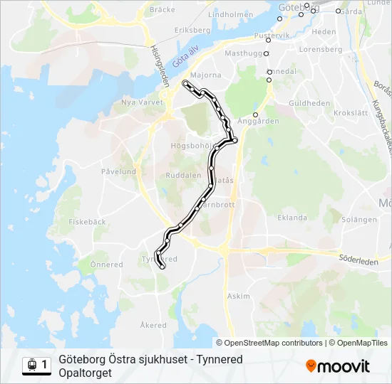 1 Light Rail Line Map