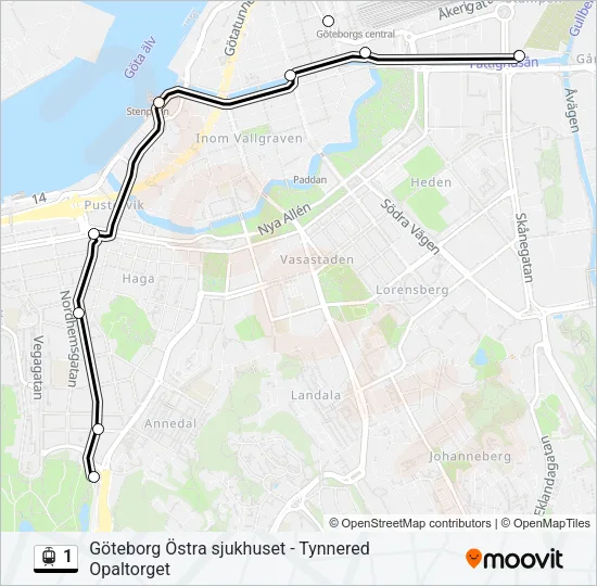 1 Light Rail Line Map