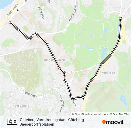 X Light Rail Line Map