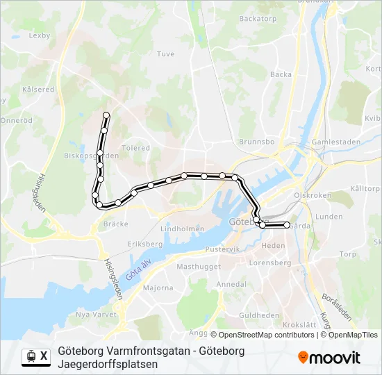 X Light Rail Line Map