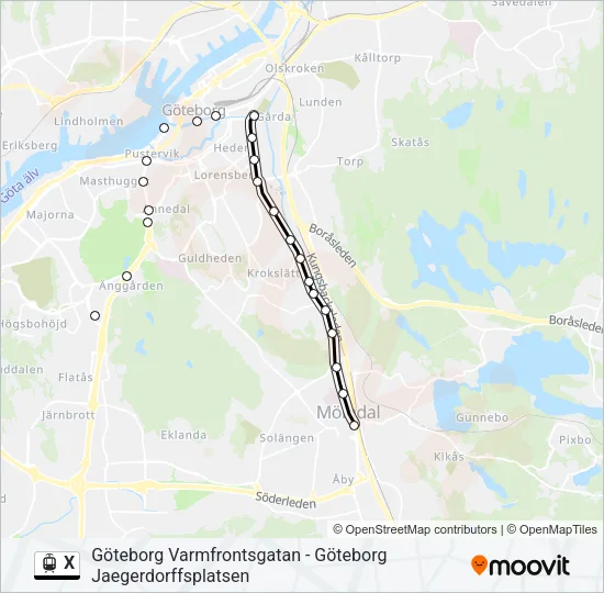 X Light Rail Line Map